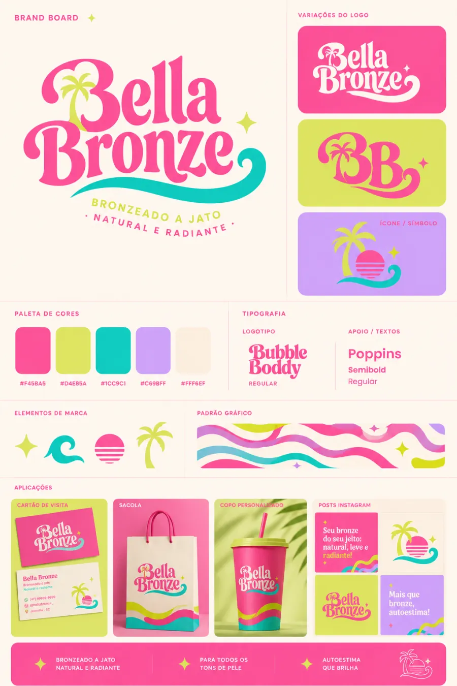 Identidade visual Bella Bronze criada por Raih Maia