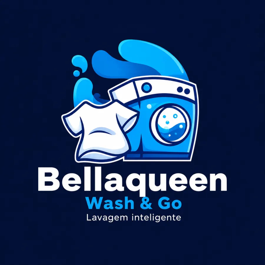 Identidade visual Bellaqueen Wash & Go criada por Raih Maia